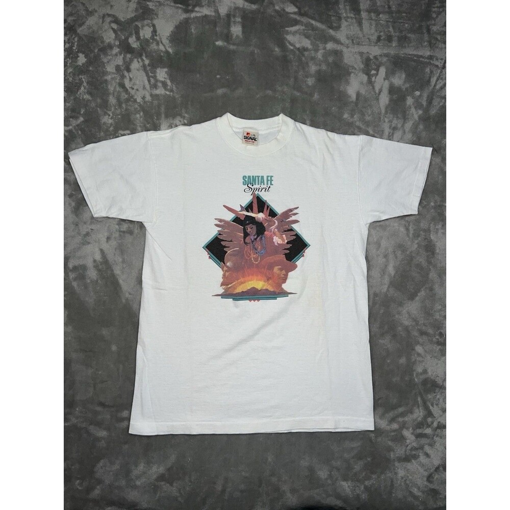 Vintage 80s 90s Signal Mega Tee Santa Fe Spirit Pueblo Tribal Size M USA Made